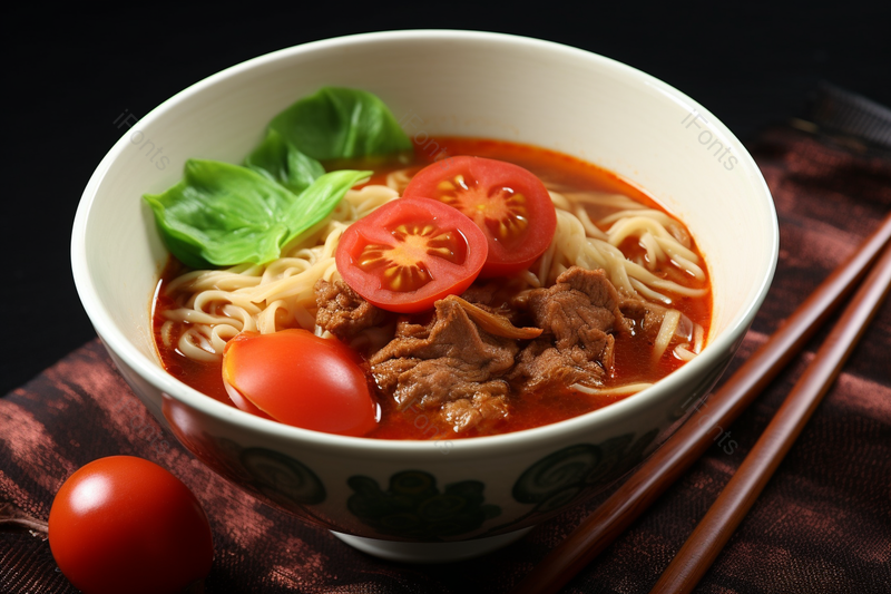 中餐番茄牛腩面西红柿鸡蛋面摄影真实,高清,摄影图,摄影图片,图片大全,摄影图免费下载